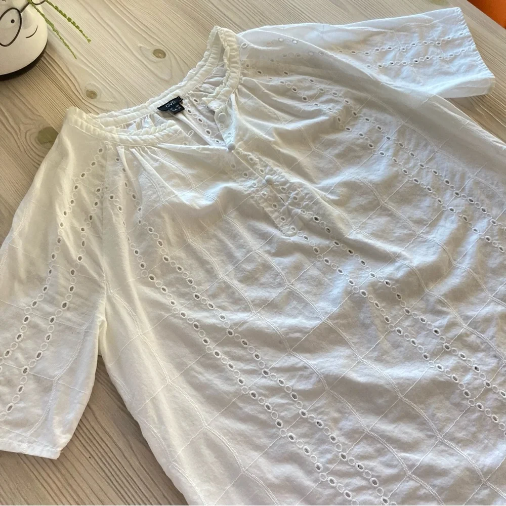 OVS Eyelet Cotton Blouse size 4 - Picture 5 of 6
